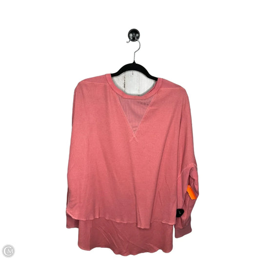 Top Long Sleeve By Peach Love Cream California In Pink, Size: S