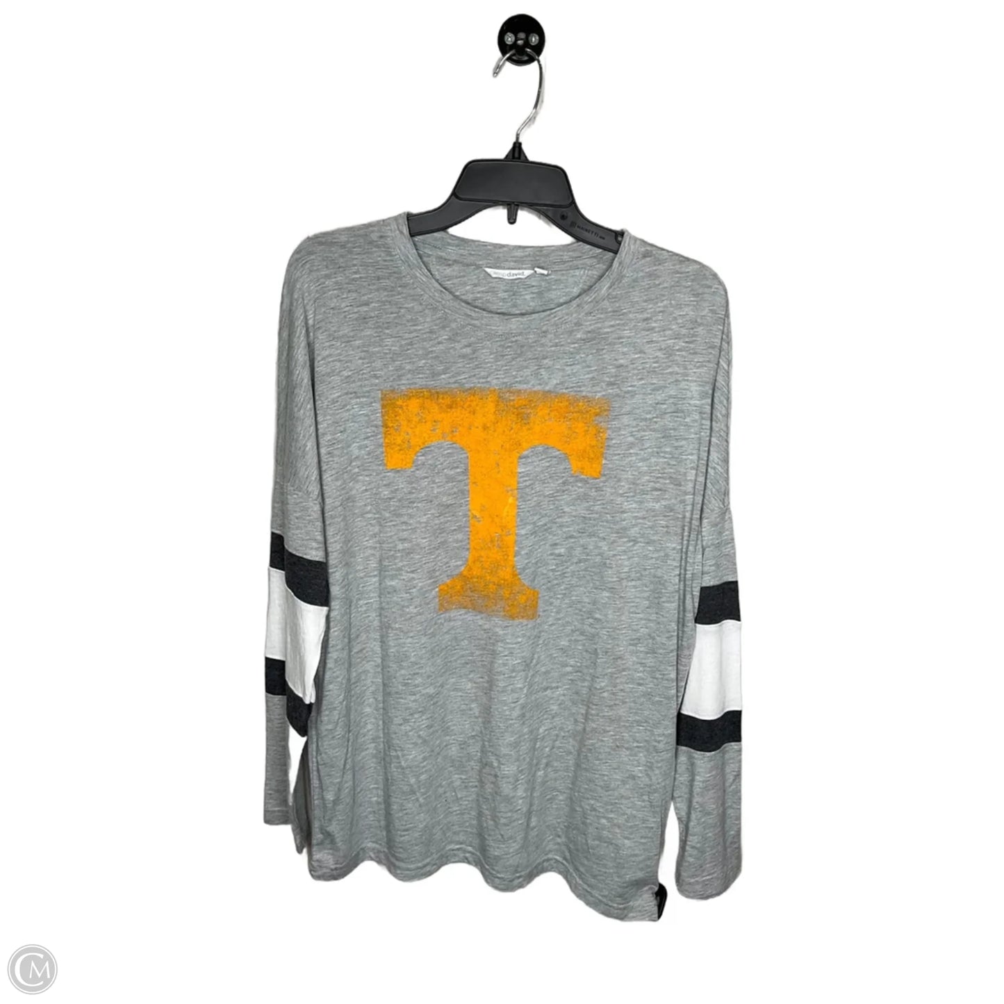 Top Long Sleeve By Clothes Mentor In Grey & Orange, Size: L