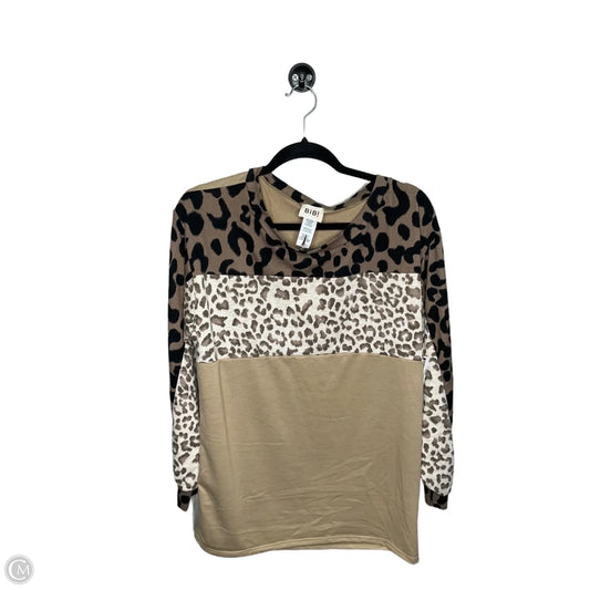 Top Long Sleeve By Bibi In Animal Print, Size: S