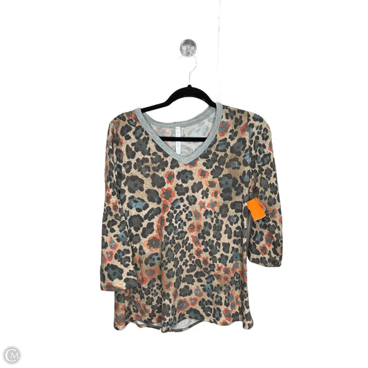 Top Long Sleeve By Dear Scarlett In Animal Print, Size: S