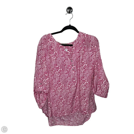 Top Long Sleeve By Kim Rogers In Pink, Size: Xl