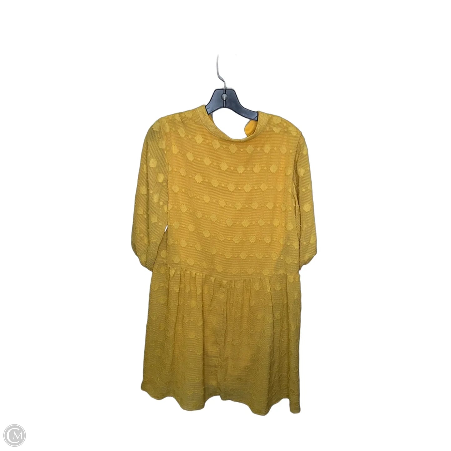 Dress Casual Midi By Sandra Darren In Yellow, Size: 14