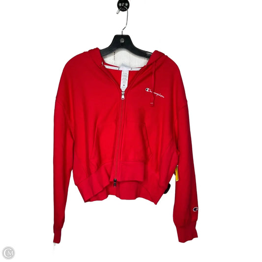 Sweatshirt Hoodie By Champion In Red, Size: M