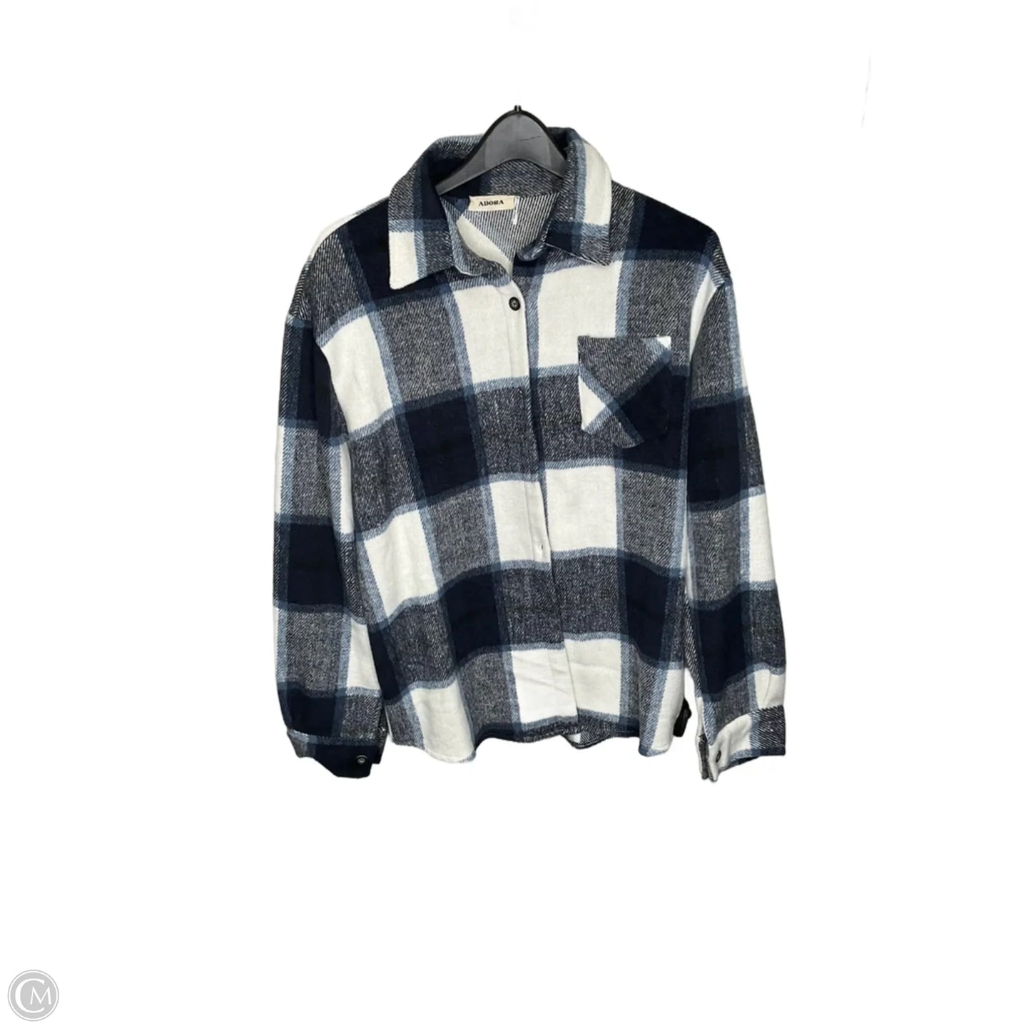 Jacket Fleece By Adora In Plaid Pattern, Size: M