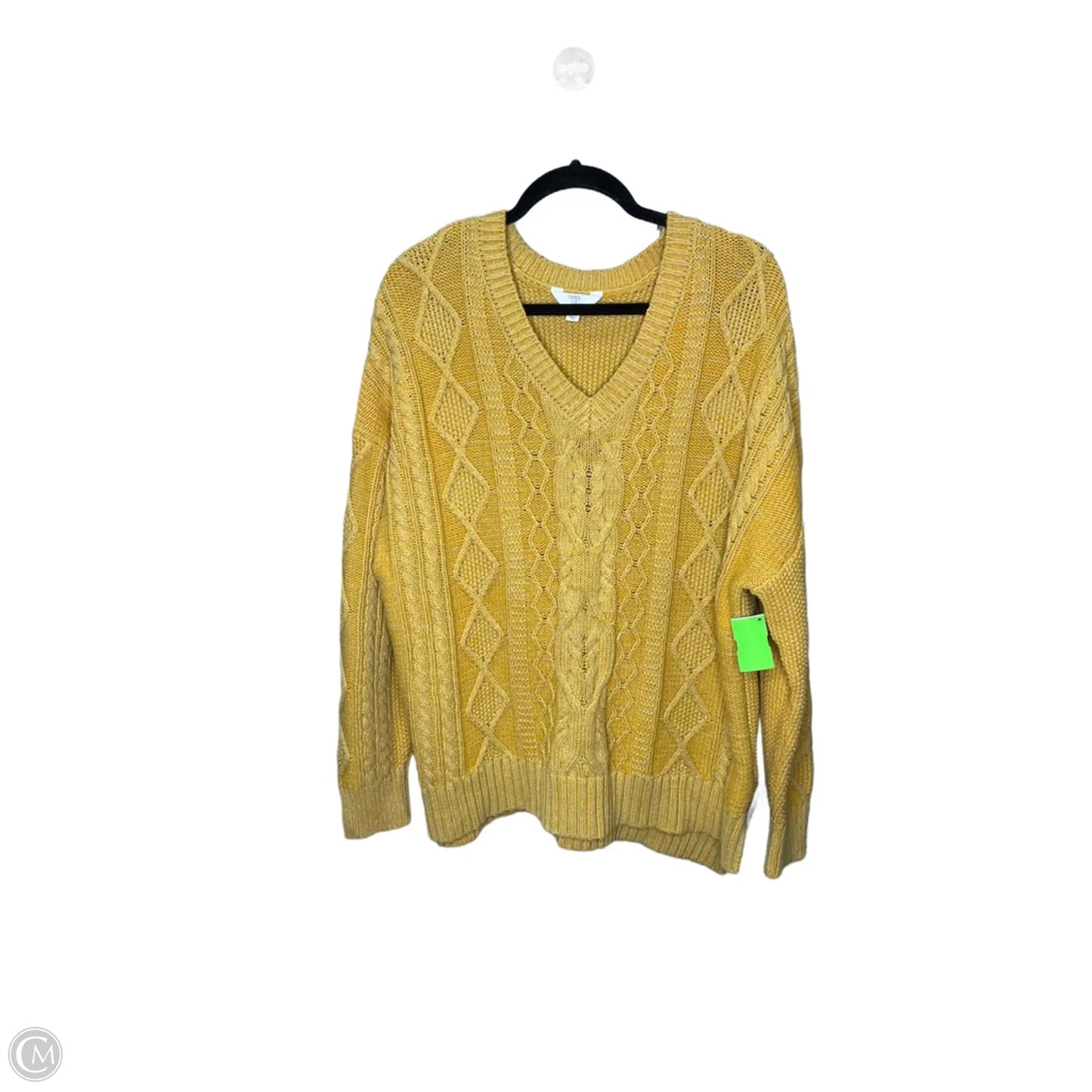 Sweater By Time And Tru In Yellow, Size: 2x