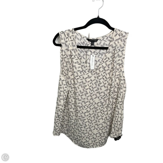 Top Sleeveless By Banana Republic In Cream & Green, Size: L