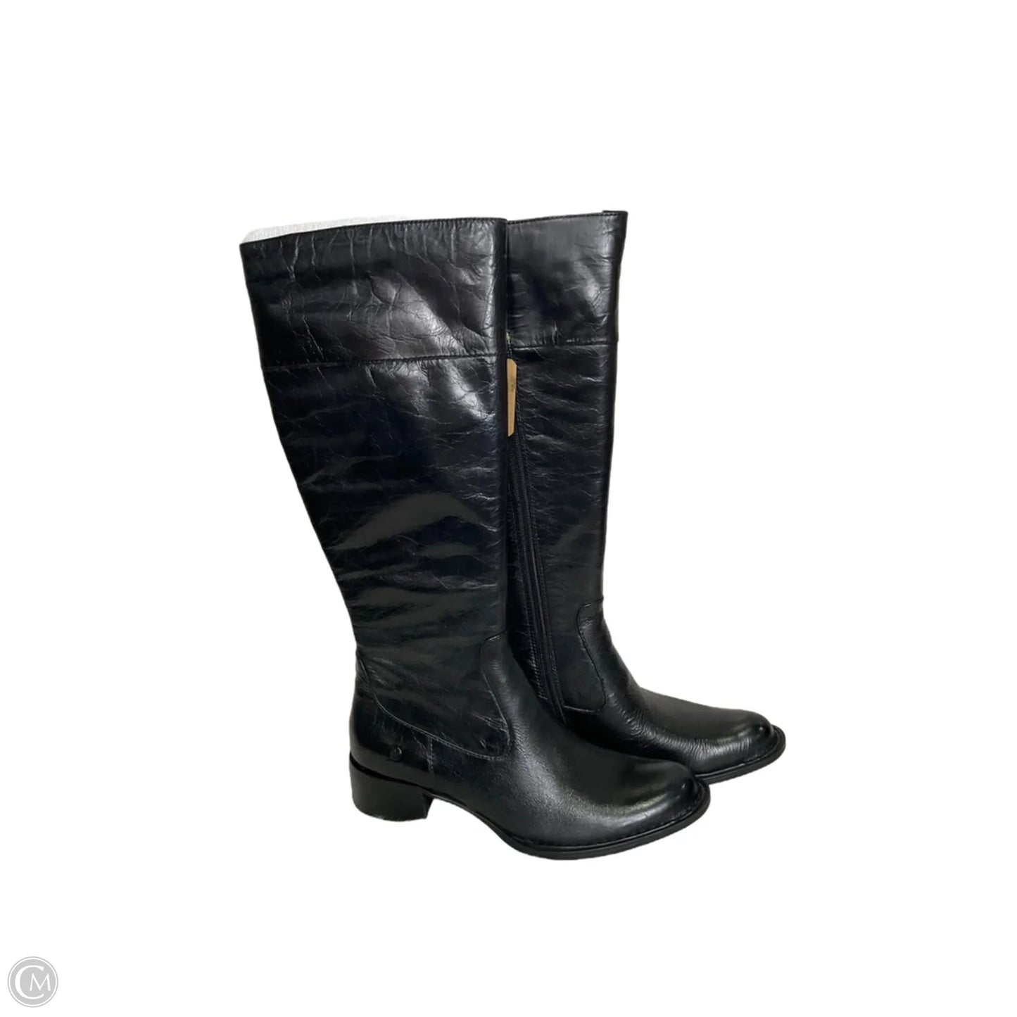 Boots Knee Heels By Born In Black, Size: 7