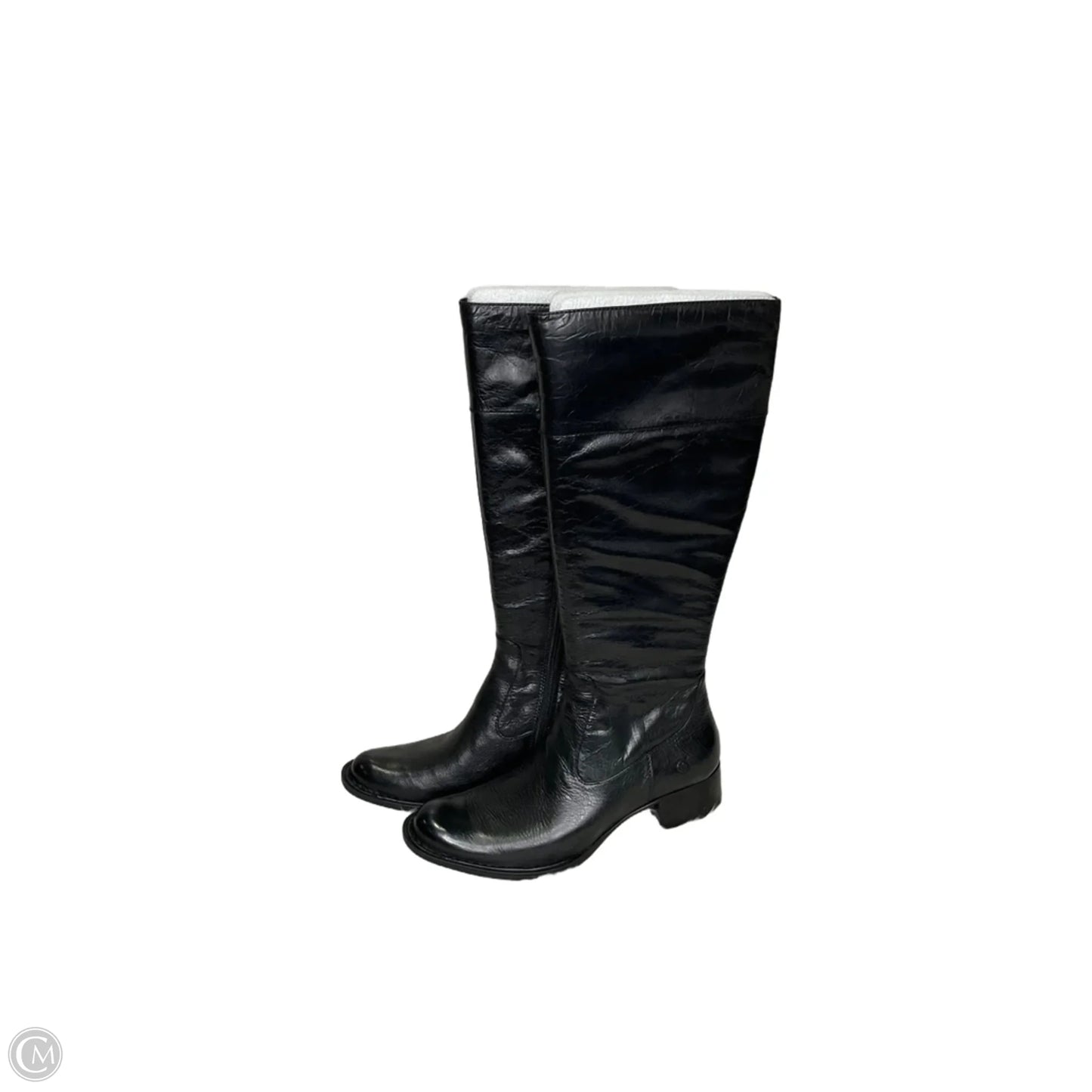 Boots Knee Heels By Born In Black, Size: 7