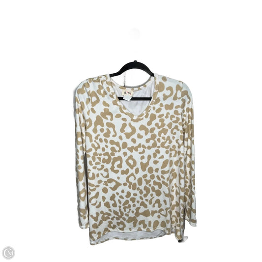 Top Long Sleeve By Bibi In Animal Print, Size: S