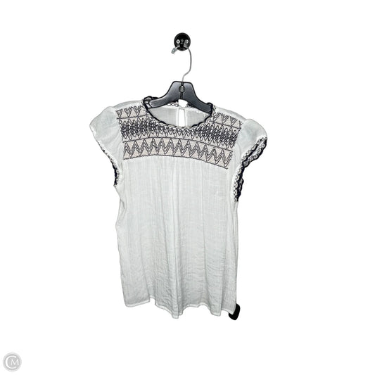 Top Short Sleeve By Mine In White, Size: L