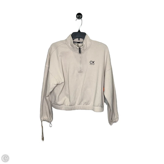 Athletic Jacket By Calvin Klein In Cream, Size: L