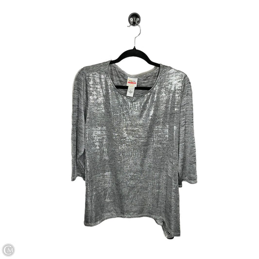 Top Long Sleeve By Ruby Rd In Silver, Size: L