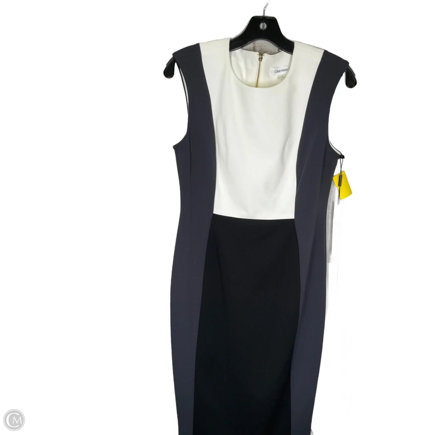 Dress Casual Maxi By Calvin Klein In Black & Cream, Size: 8