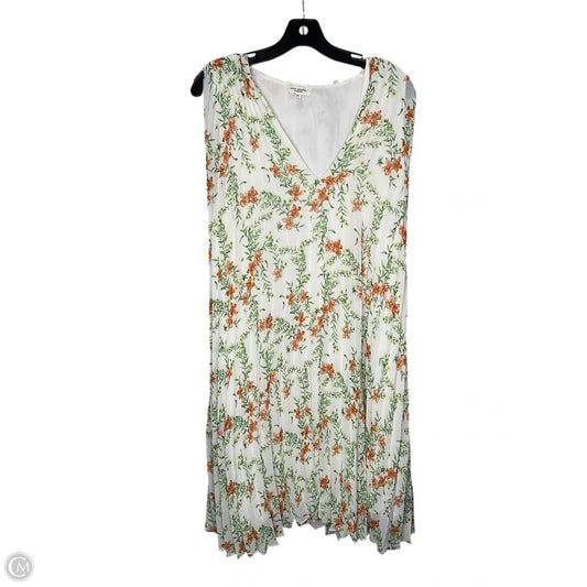 Dress Casual Maxi By Max Studio In Green & White, Size: Xl