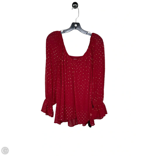 Top Long Sleeve By Lane Bryant In Red, Size: 20