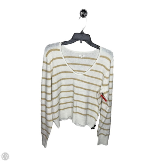 Top Long Sleeve By Aerie In Cream & White, Size: L