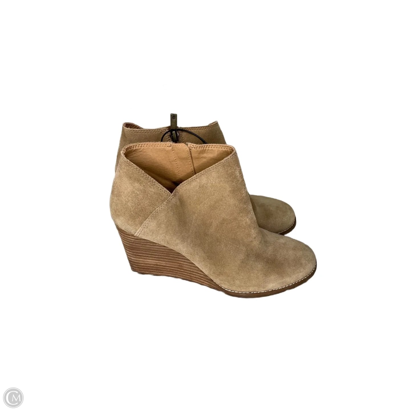 Boots Ankle Heels By Lucky Brand In Beige, Size: 10