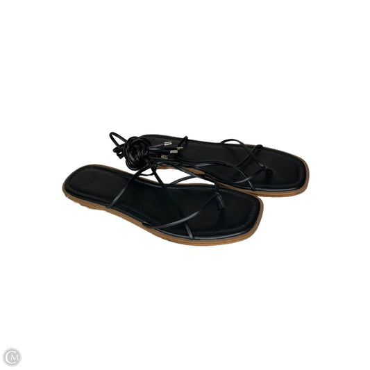 Sandals Flats By Abercrombie And Fitch In Black, Size: 7.5