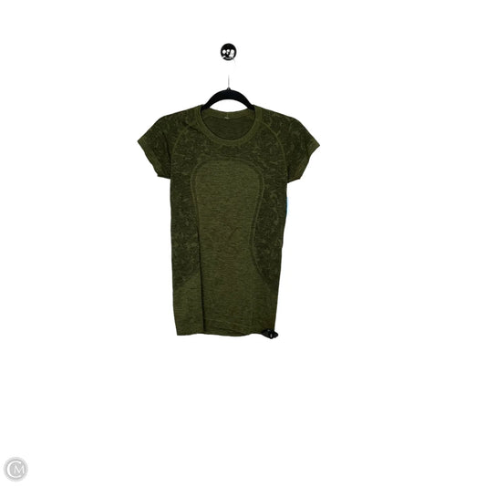 Athletic Top Short Sleeve By Lululemon In Green, Size: 6