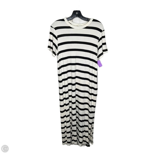Dress Casual Midi By H&m In Striped Pattern, Size: L