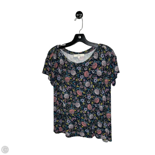 Top Short Sleeve By Loft In Floral Print, Size: S