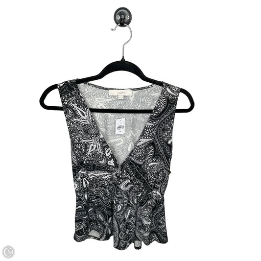 Top Sleeveless By Loft In Black & White, Size: Xs