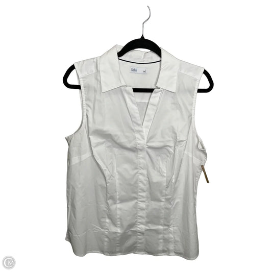 Top Sleeveless By Croft And Barrow In White, Size: L