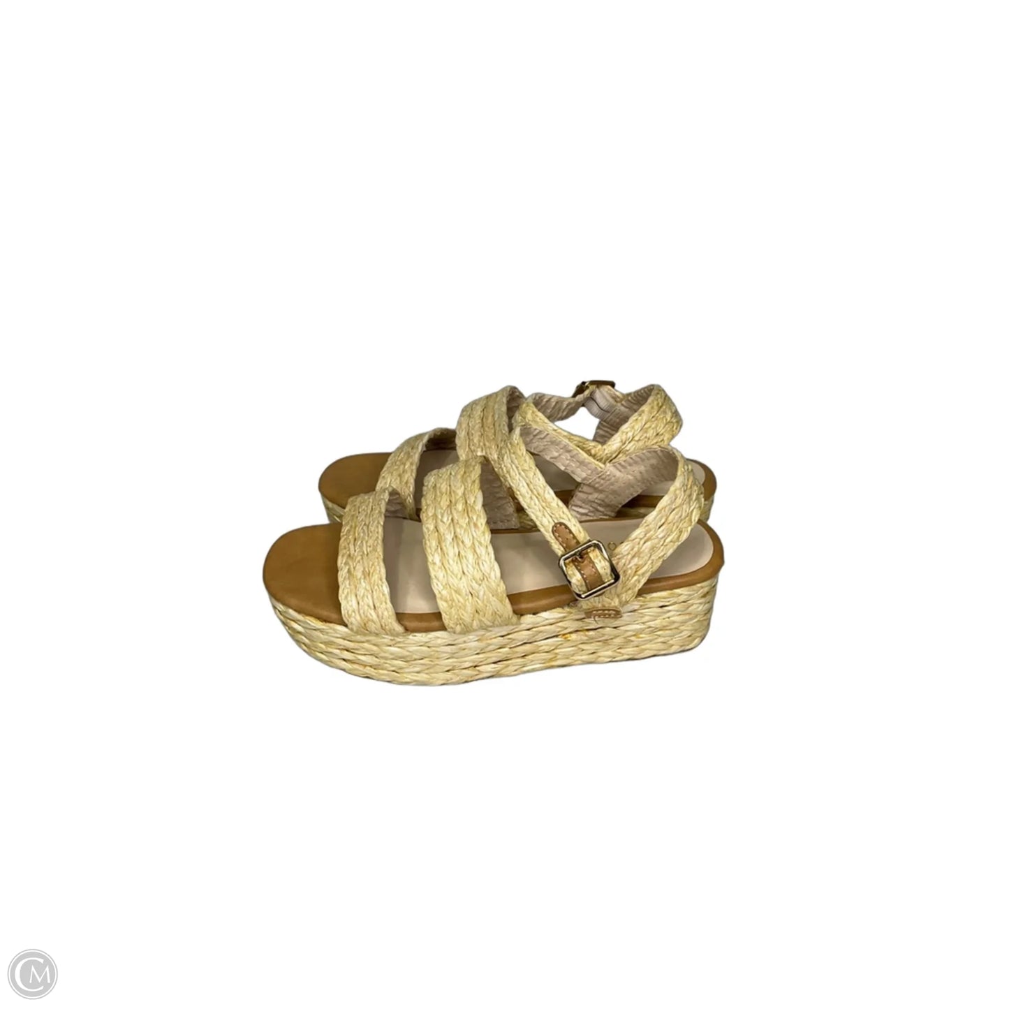 Sandals Heels Platform By Bamboo In Beige, Size: 5.5