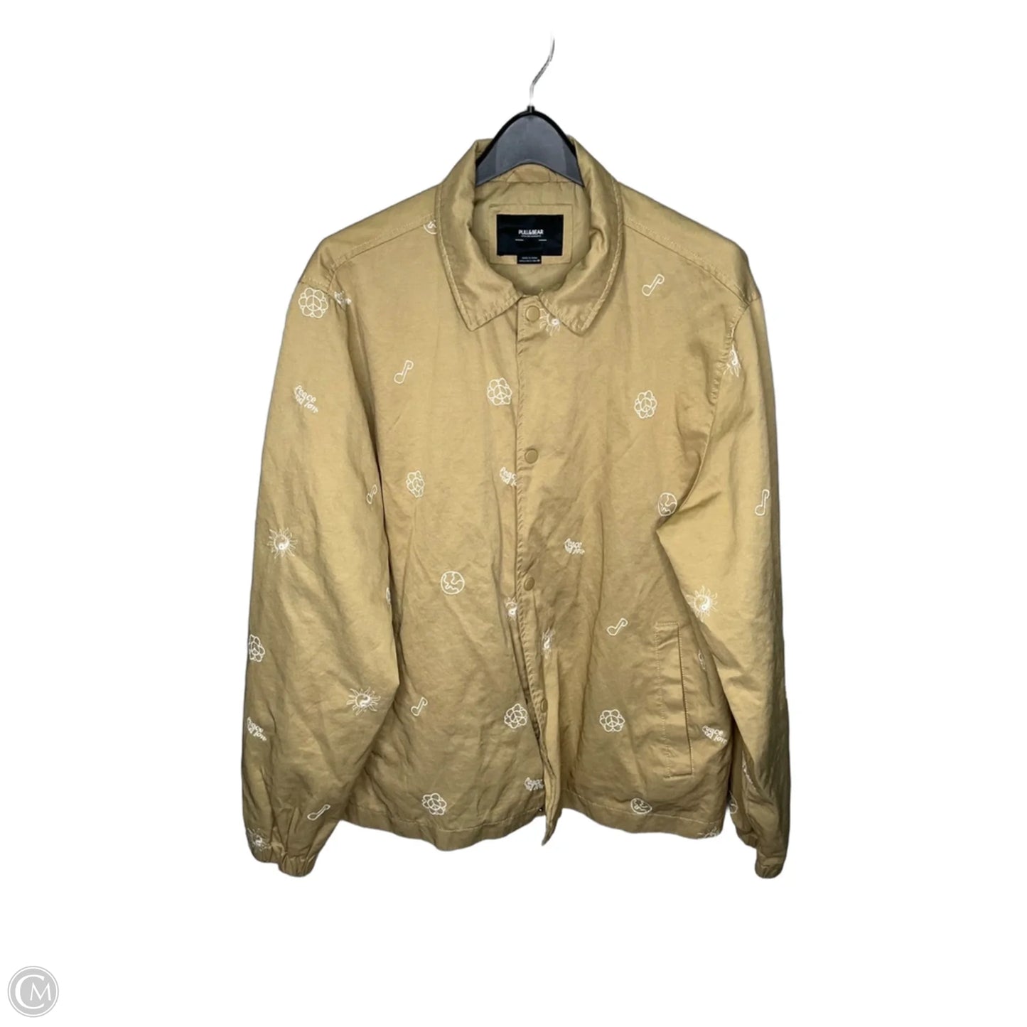 Jacket Shirt By Pull&bear In Beige, Size: L