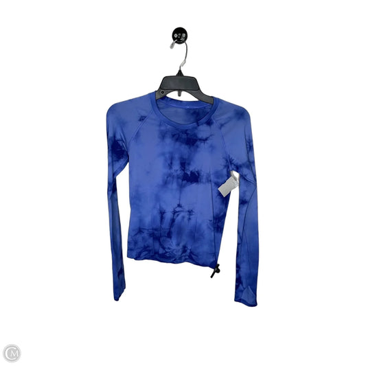 Athletic Top Long Sleeve Crewneck By Lululemon In Blue, Size: 4