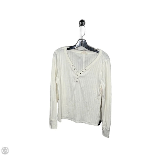 Top Long Sleeve By Lucky Brand In White, Size: Xl