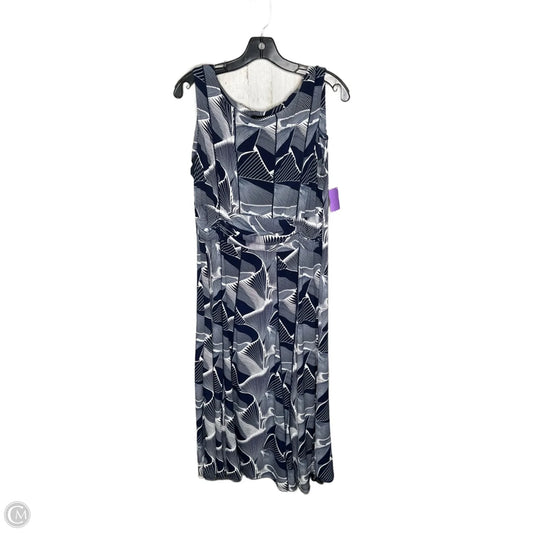 Dress Casual Midi By Perceptions In Blue & White, Size: Xl