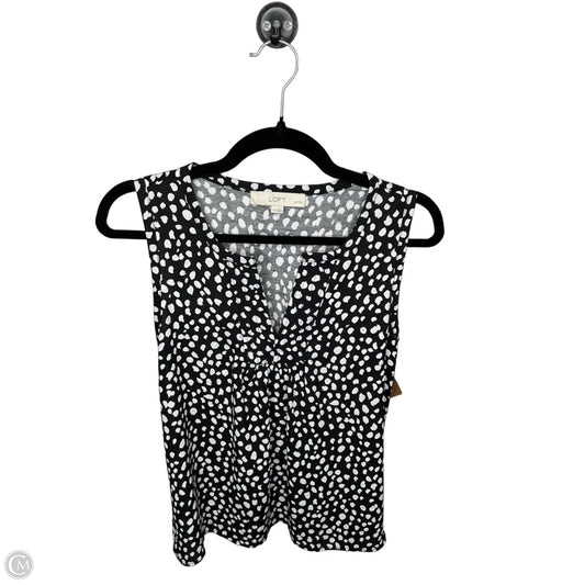 Top Sleeveless By Loft In Black & White, Size: Sp