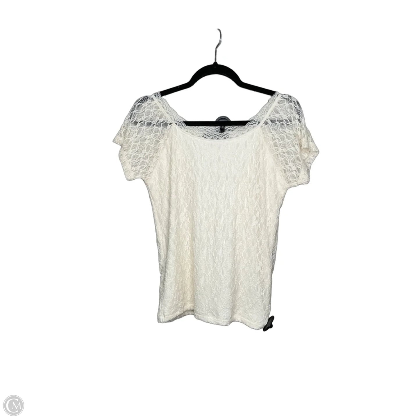 Top Short Sleeve By Willow & Root In Cream, Size: L