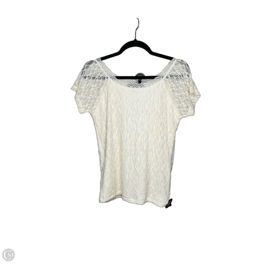 Top Short Sleeve By Willow & Root In Cream, Size: L