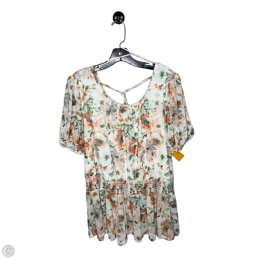 Top Short Sleeve By A Love Story In Floral Print, Size: 3x