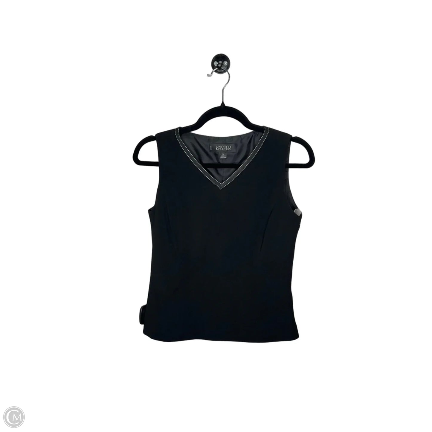 Top Sleeveless By Kasper In Black, Size: 2p