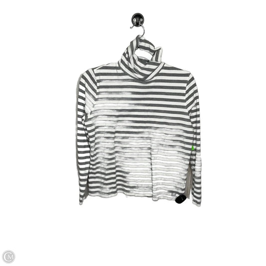 Top Long Sleeve By Liz Claiborne In Grey & White, Size: L