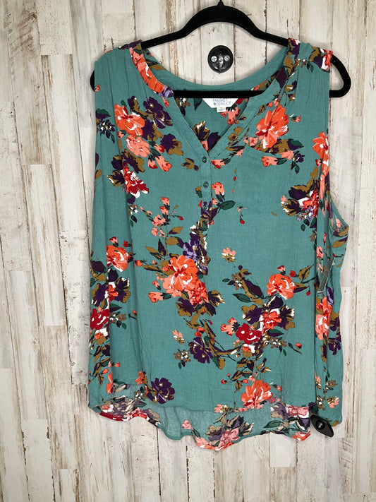 Floral Print Top Sleeveless Market & Spruce, Size 3x