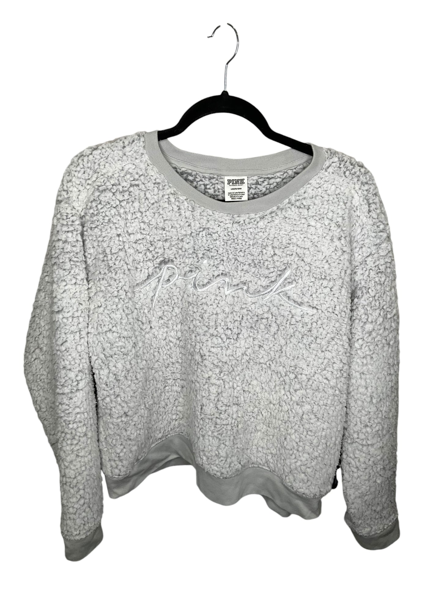 Sweatshirt Crewneck By Pink In Grey, Size: L