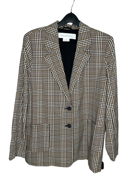 Blazer By Treasure And Bond In Plaid Pattern, Size: Xl