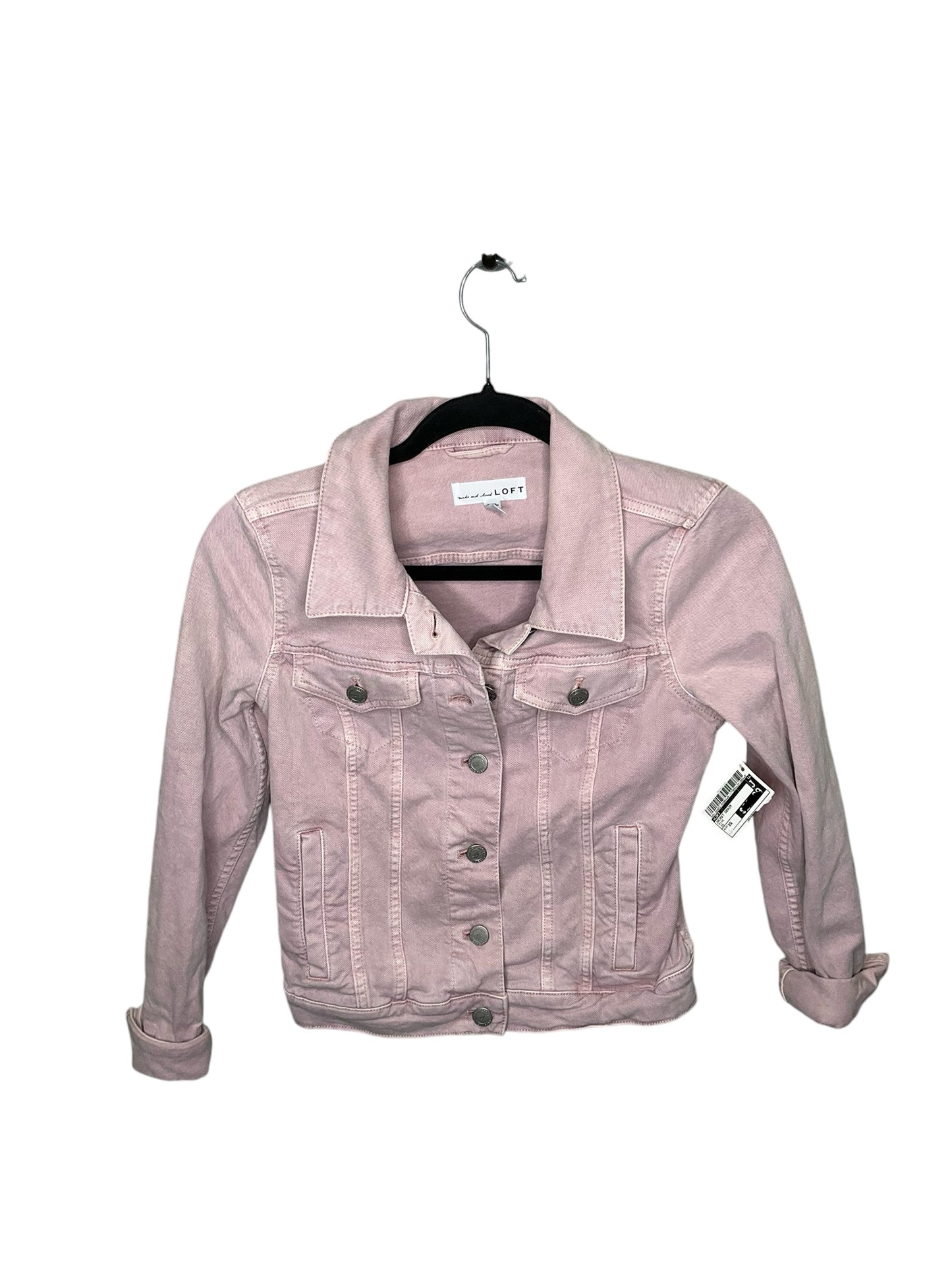 Jacket Denim By Loft In Pink, Size: Xs