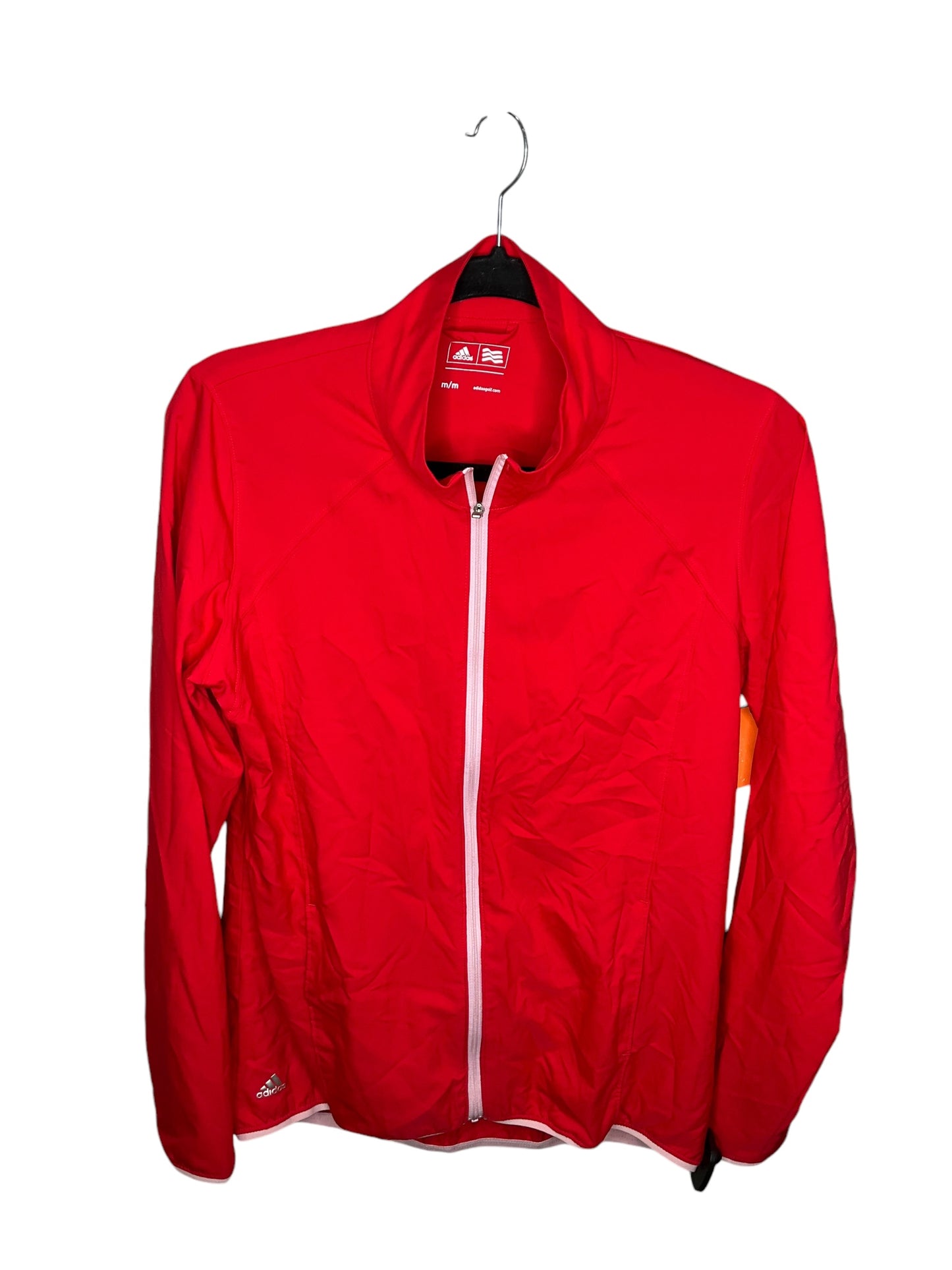 Athletic Jacket By Adidas In Red, Size: M