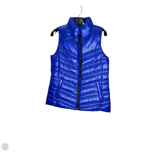 Vest Puffer & Quilted By Dkny In Blue, Size: S
