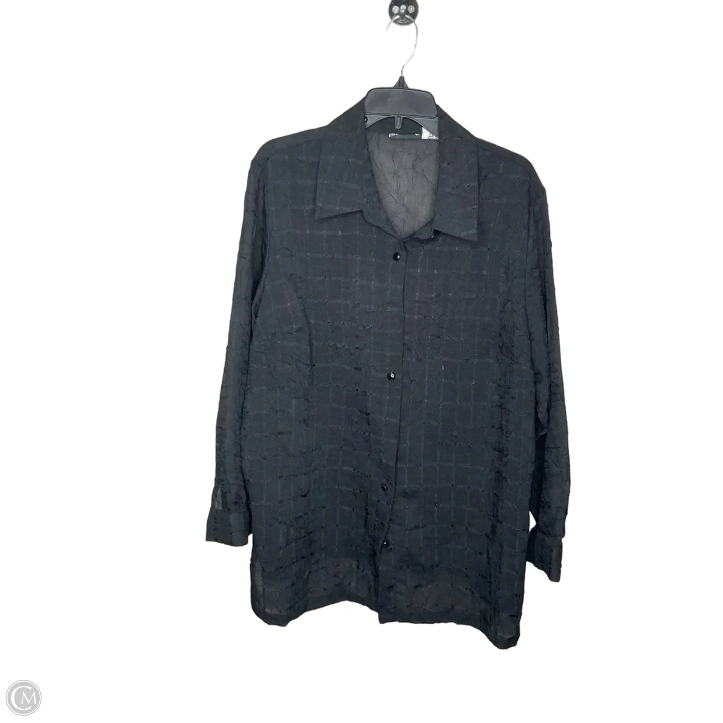 Top Long Sleeve By Fashion Bug In Black, Size: 2x