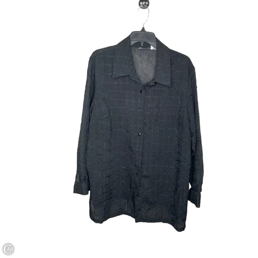 Top Long Sleeve By Fashion Bug In Black, Size: 2x