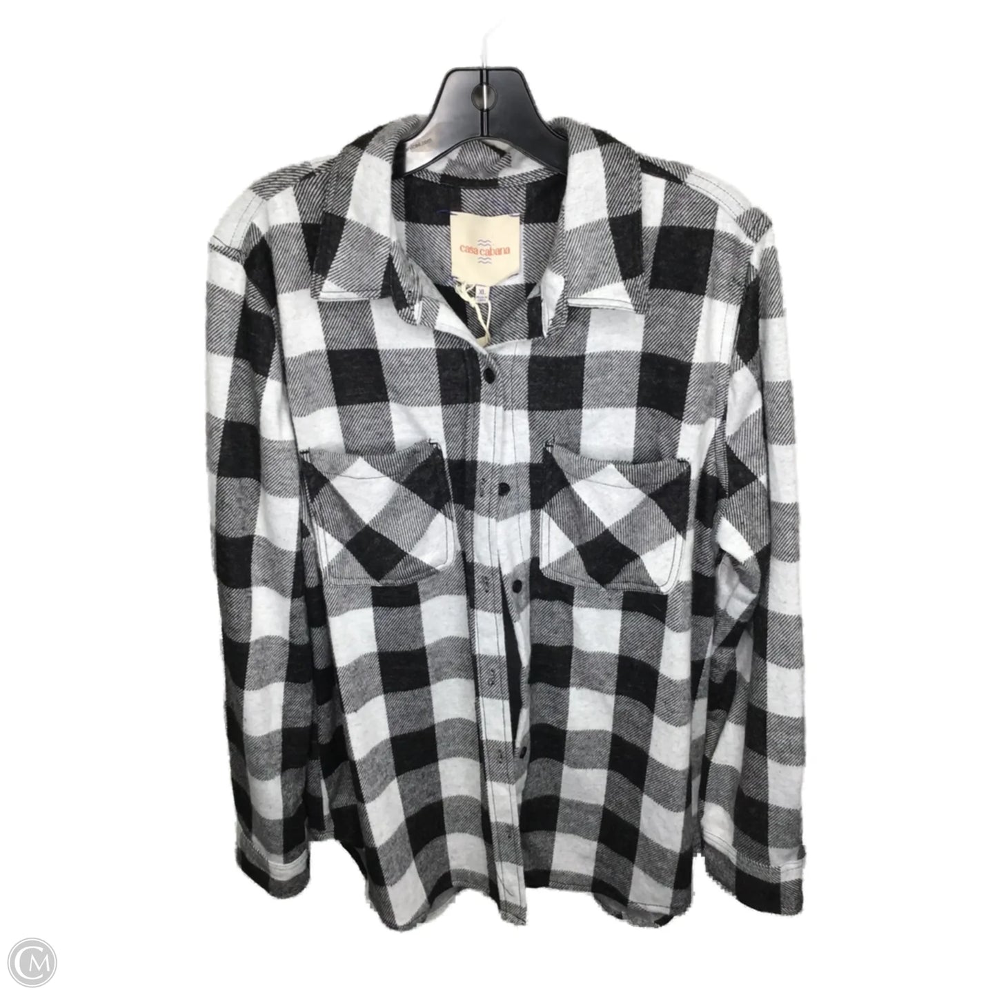 Top Long Sleeve By Clothes Mentor In Black & Grey, Size: Xl