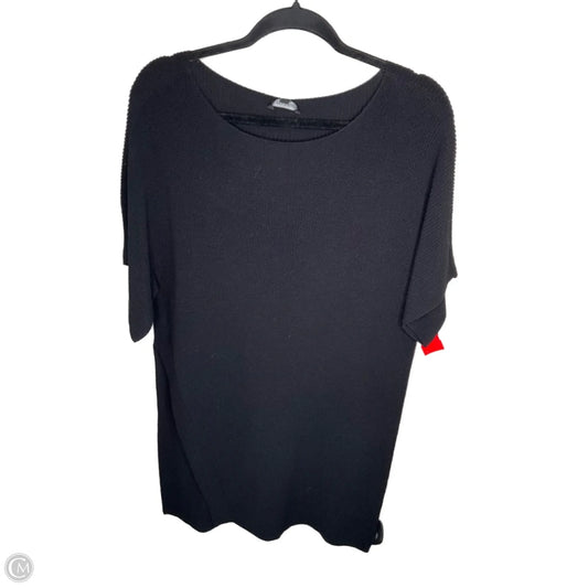 Sweater Short Sleeve By Eileen Fisher In Black, Size: M