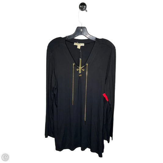 Top Long Sleeve Designer By Michael Kors Collection In Black, Size: Xl