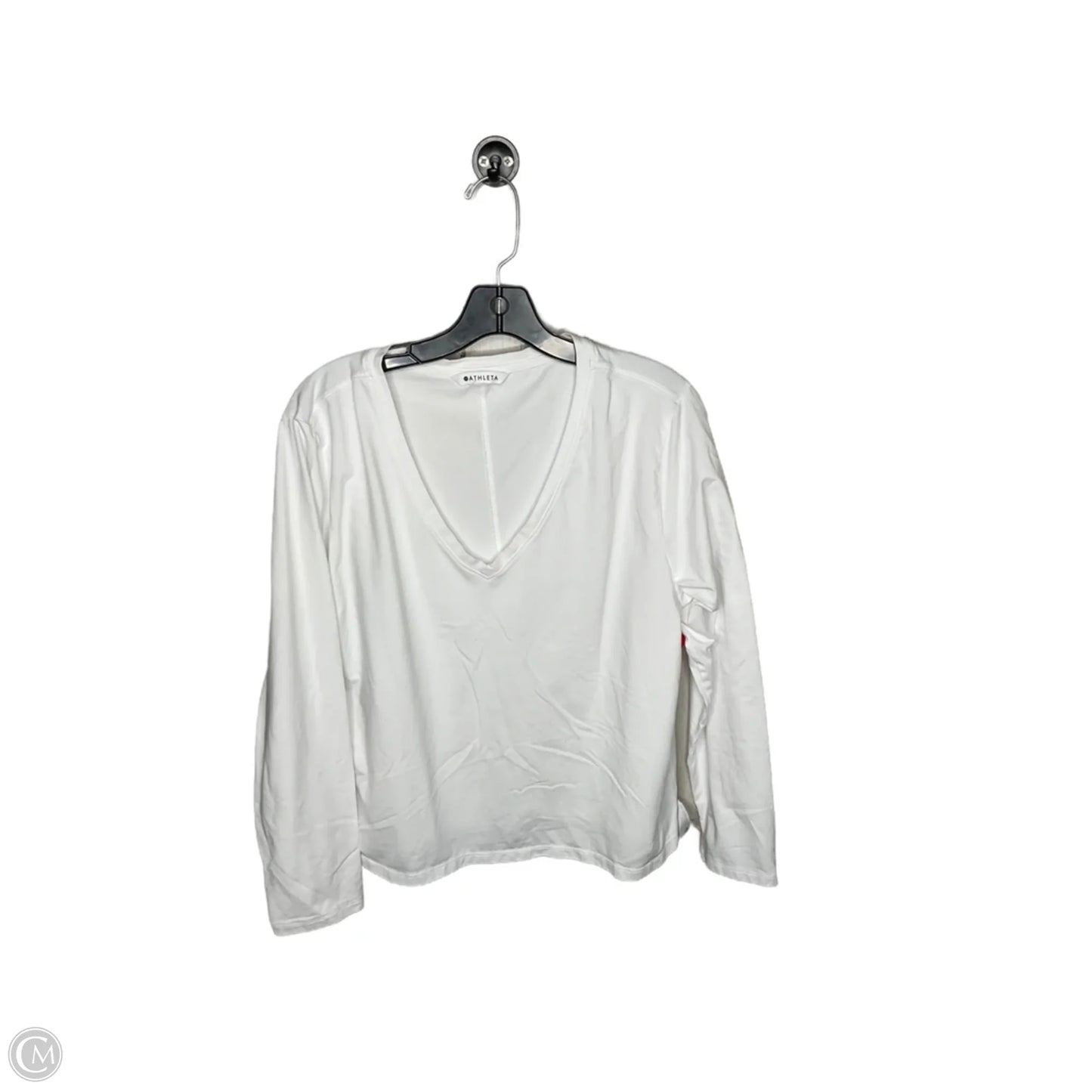Athletic Top Long Sleeve Crewneck By Athleta In White, Size: Xl